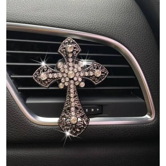 Sophisticated Black Cross Car Vent Clip - Brand New - Picture 3 of 3